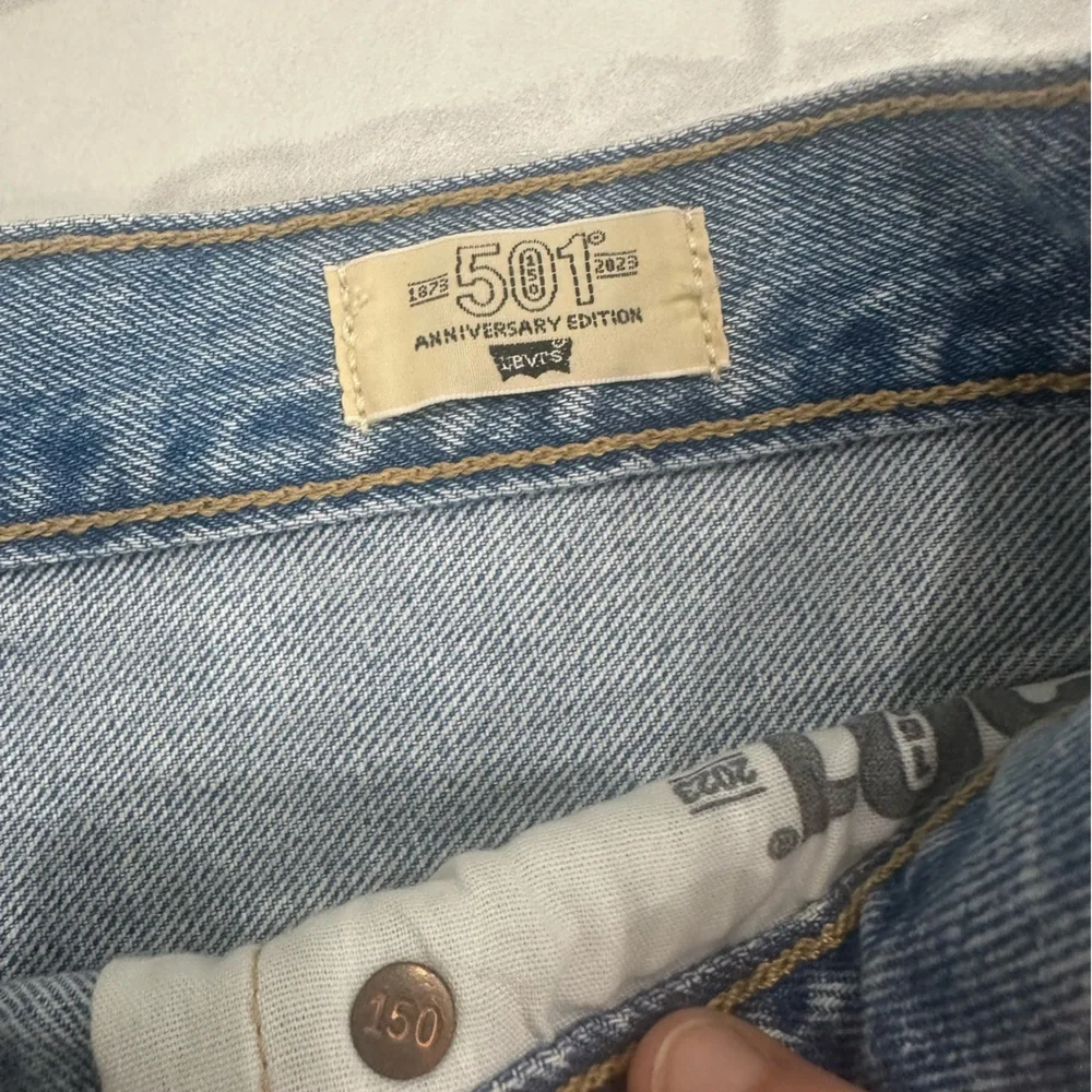 Levi's Premium 150 Anniversary Shorts Women Sz 29 501 Original Fit Patched Big E